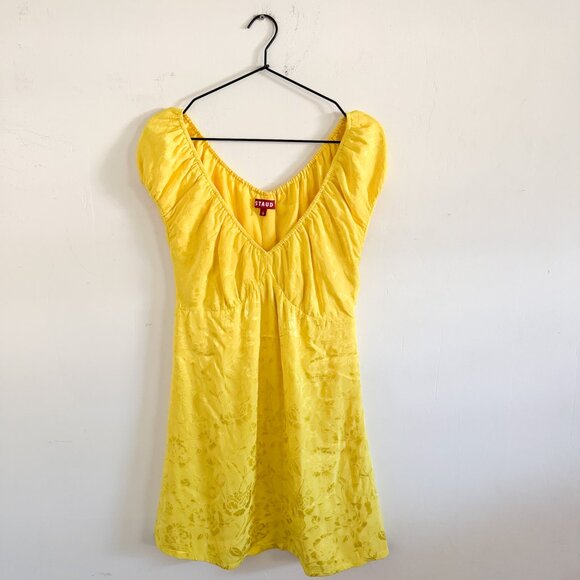 Staud Yellow Floral Mini Dress 6 - Picture 2 of 7